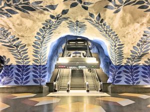 T Central 2 300x225 - Stockholm-Metro Art-List of 8 most beautiful metro stations